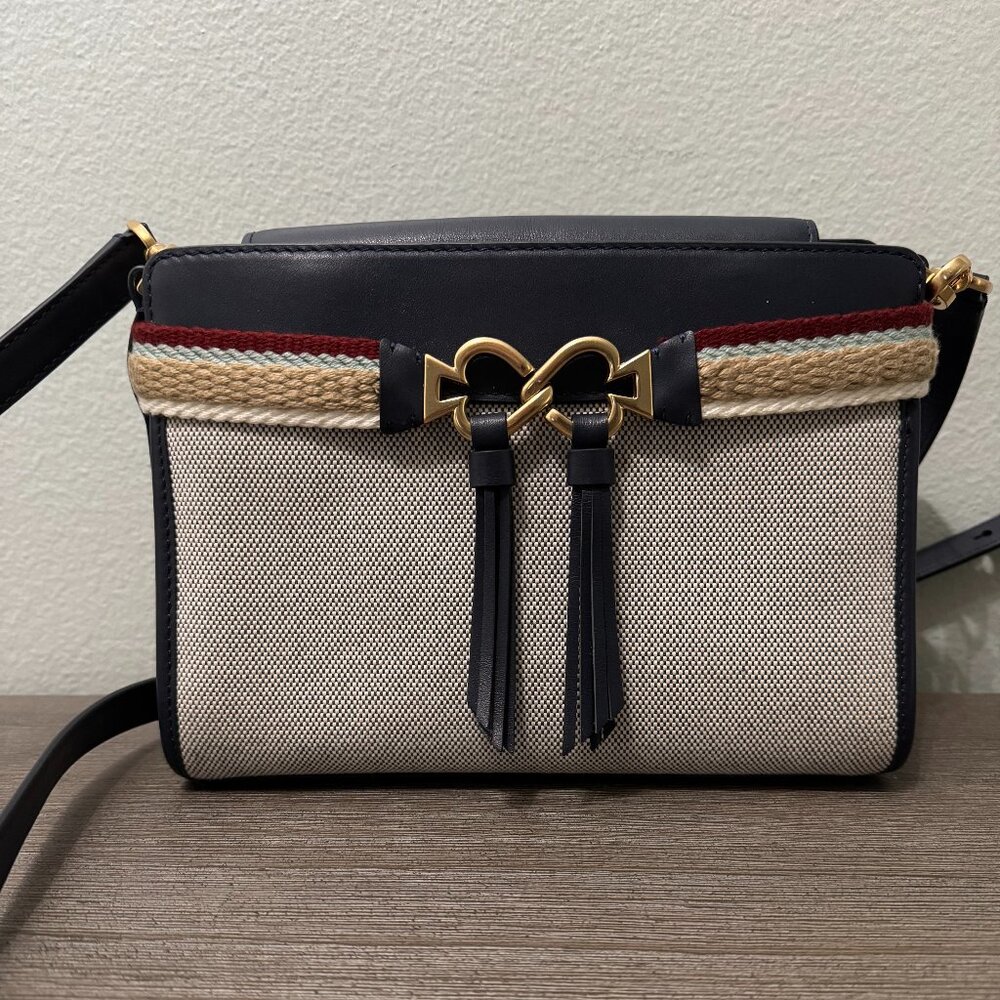Kate Spade Toujours Canvas Crossbody Bag - Natural/Black